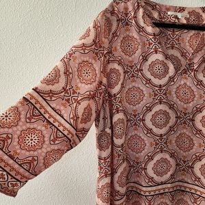 Violet + Claire 3X 3/4 Sleeve Boho Blouse